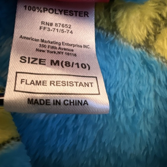 Pokemon Pikachu Plush Pajama Bathrobe Youth Blue Medium 8/10 - Picture 11 of 16